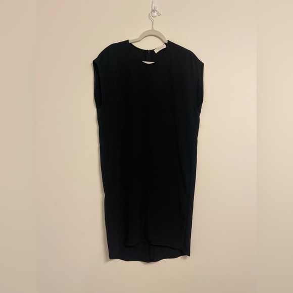 Everlane 100% triacetate dress 00 black quiet luxury neutral minimal modern midi - Picture 3 of 12
